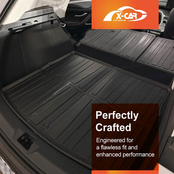 X-CAR boot liner and back seat protectors installed in BYD Sealion 5 car boot.