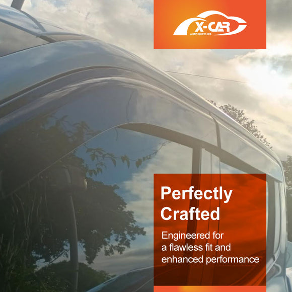 X-CAR weathershields designed for designed for Mitsubishi Triton MV Double Cab, installed on a Triton MV.