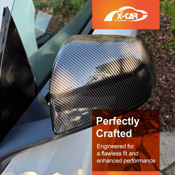 Rear View Mirror Trim Cover for Tesla Model Y L 6-Seat 2026-Onwards Exterior Accessories Side Mirror Cap Carbon Fiber Style