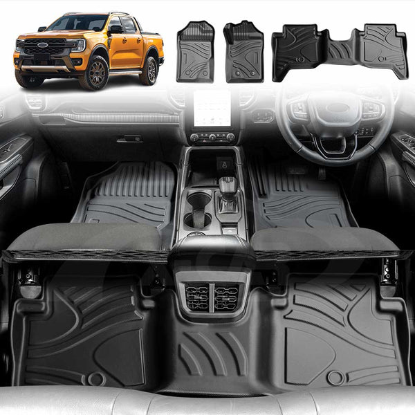 3D Floor Mats for Ford Next-Gen Ranger 2022-2024 All-Weather Liners