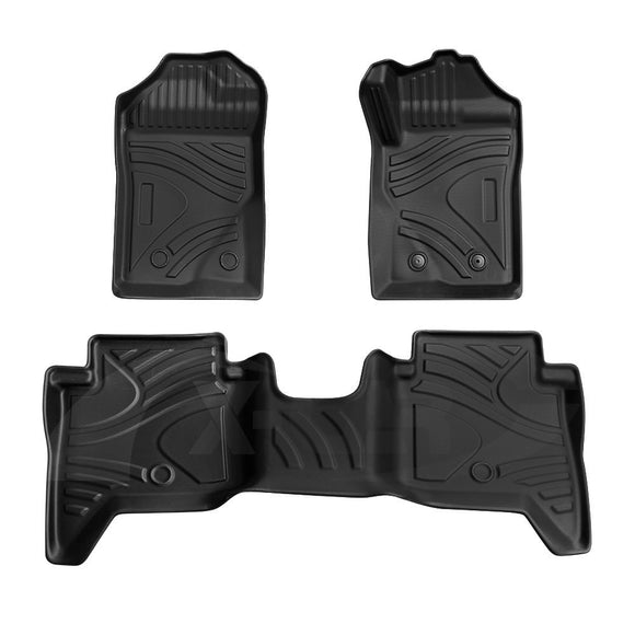 3D Floor Mats for Ford Next-Gen Ranger Dual Cab PHEV 2025-Onwards All-Weather Liners