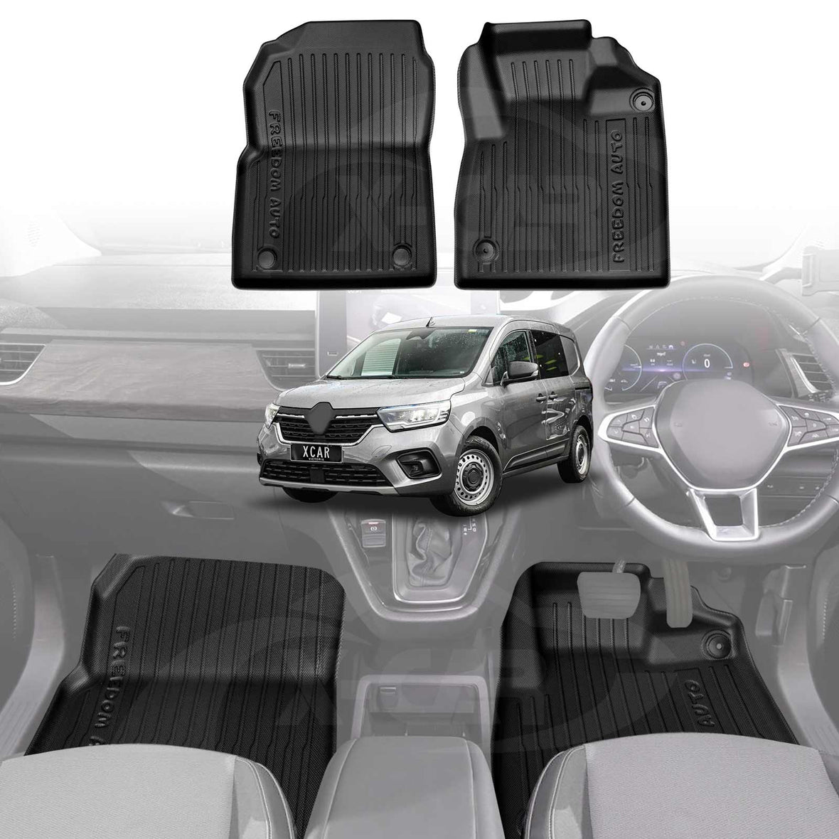 Floor Mats fits Renault Kangoo 2015-2021 I Costum Fit Waterproof Heavy Duty TPE main image 1