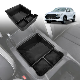 X-CAR armrest organiser installed in BYD Sealion 5 armrest. 