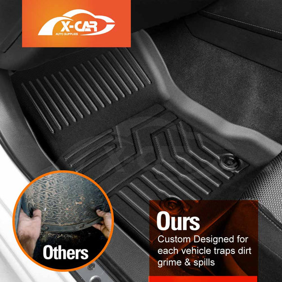 Custom-designed X-CAR 3D all-weather floor mat for Subaru BRZ, anti-slip, spill-resistant and dirt-trapping design