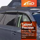 X-CAR weathershields for Subaru Outback 2015-2020 installed on the exterior windows of the vehicle.