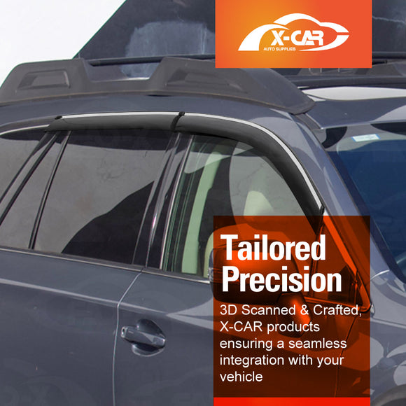 X-CAR weathershields for Subaru Outback 2015-2020 installed on the exterior windows of the vehicle.