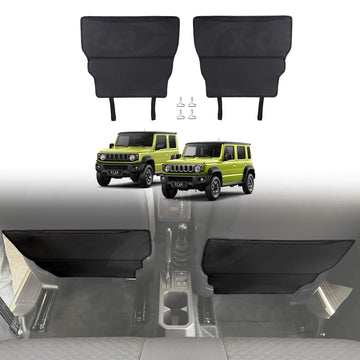 Car Front Seat Back Protectors for Suzuki Jimny 2018-Onwards Anti-Kick Mats PU Leather Cover Set of 2