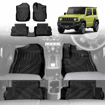 3D Floor Mats for Suzuki Jimny 3-Door Auto Transmission 2018-Onwards All-Weather Car Liners