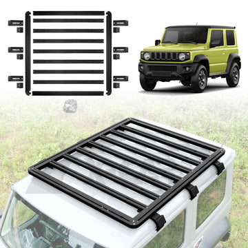 Flat Roof Luggage Rack for Suzuki Jimny 3-Door 2018-Onwards Multi-Functional Expansion Platform Aluminum Alloy