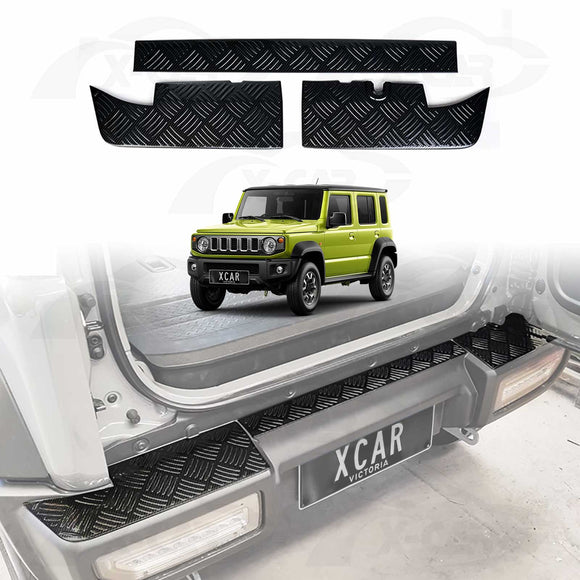 Rear Bumper Guard & Boot Sill Protector Panel for Suzuki Jimny XL 5-Door 2023-Onwards Carbon Fiber Style Scuff Plate Accessories