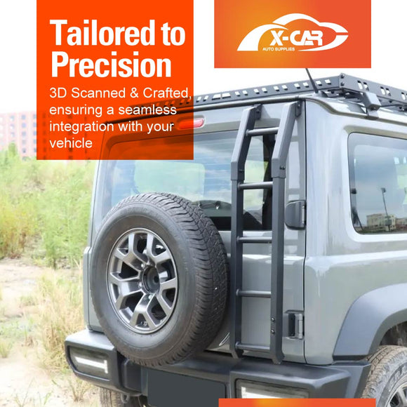 Rear Ladder/ Side Ladder for Suzuki Jimny 3-Door 2018-Onwards Tailgate Climbing Rack Aluminum Alloy