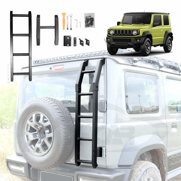 Rear Ladder/ Side Ladder for Suzuki Jimny 3-Door 2018-Onwards Tailgate Climbing Rack Aluminum Alloy