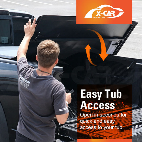 Soft Tonneau Cover for ISUZU D-MAX DMAX Dual Cab 2020-Onwards Tri-Fold Ute Tub Bed