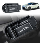 X-CAR Toyota CHR armrest storage box organizer, custom-fit center console tray insert shown installed