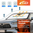 X-CAR Winddcreen sun shade for Toyota Kluger 2021 onwards installed on windscreen.