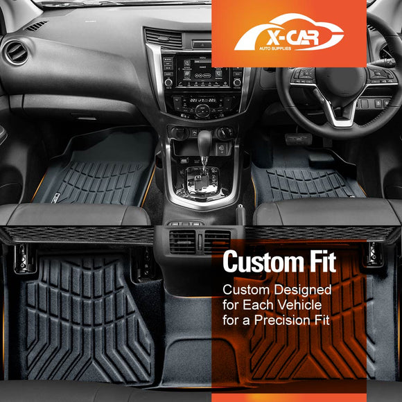 3D Floor Mats for Nissan Navara NP300 D23 Dual Cab 2015-Onwards All-Weather Car Liners