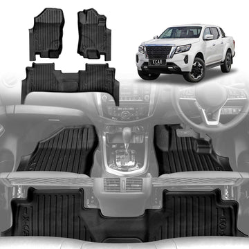 3D Floor Mats for Nissan Navara NP300 D23 Dual Cab 2015-2025 All-Weather Car Liners