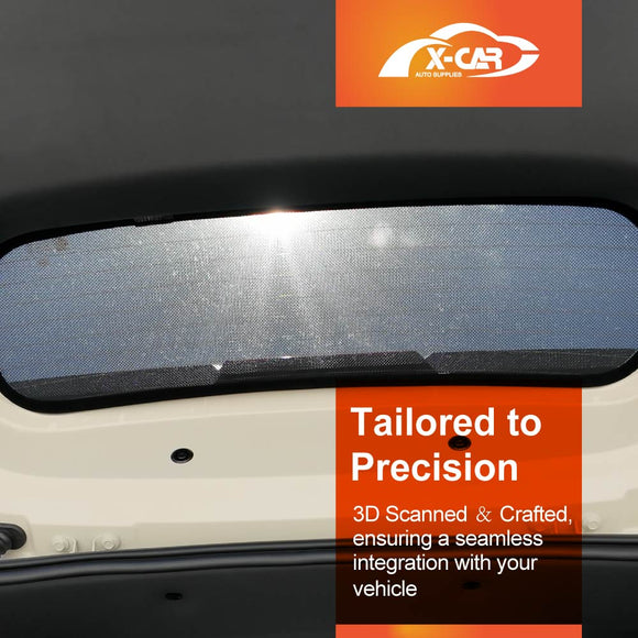X-CAR rear windscreen sun shades installed on BYD Atto 1 car rear windscreen.