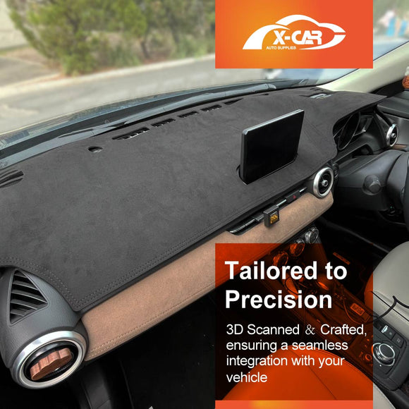 Dash Mat for Mazda 2 DJ/DL Series Hatch & Sedan With HUD 2014-Onwards Non-Slip Microfiber Pad Cover