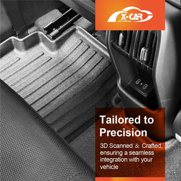 X-CAR Hyundai Kona 2023 onwards 3D all weather floor mats rear passenger foot well.