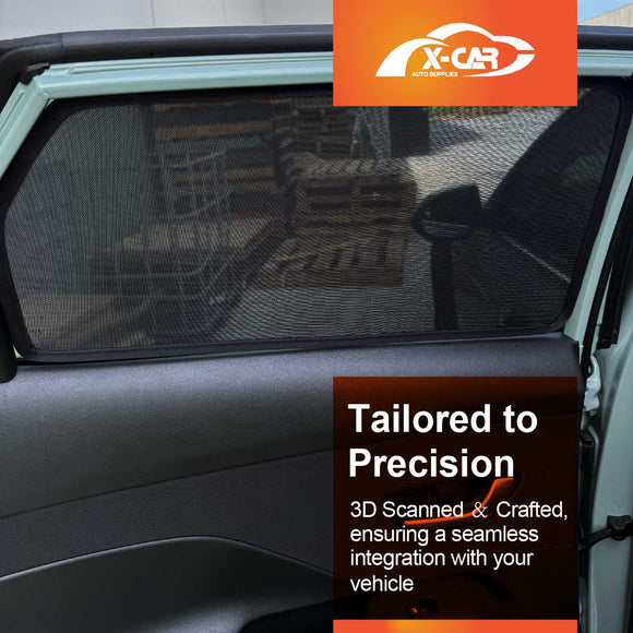 X-CAR Hyundai Kona 2017-2023 car sunshades installed in rear window.