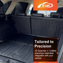 X-CAR boot liner and back seat protectors set for a Subaru Outback installed in the Outback cargo area.