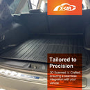 X-CAR boot liners and back seat protectors set for Outback 2015-2020 installed in the cargo area of a Outback.