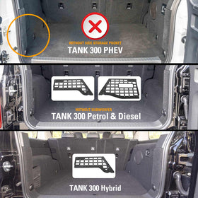 GWM Tank 300 2023-Onwards Trunk Storage Rack Boot Side Shelves Shelf Organiser Accessories - 0