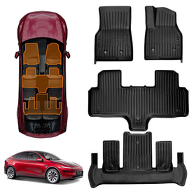 3D Floor Mats for Tesla Model Y L 6-Seat 2026-Onwards All-Weather Car Liners