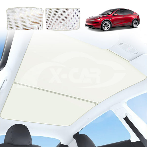 Glass Roof Sunshades Mesh for Tesla Model Y L 6-Seat 2026-Onwards Sunroof Sun Blind