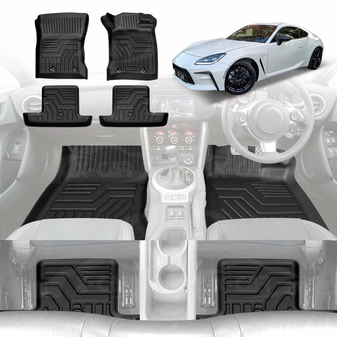3D All-Weather Floor Mats for Toyota 86 GR86 2022-Onwards |X-CAR