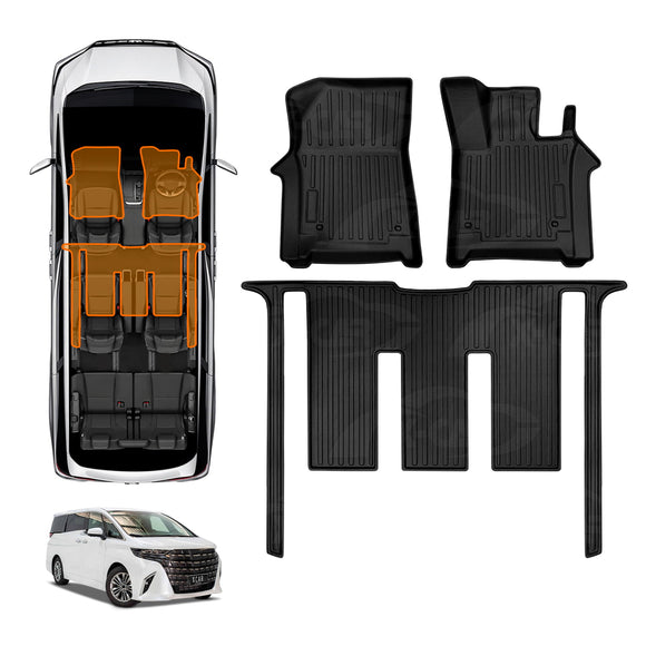 3D Floor Mats for Toyota Alphard 2023-Onwards All-Weather Car Liners