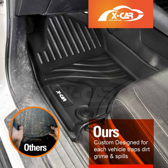 3D Floor Mats for Toyota Hilux Dual Cab Auto 2016-2025 All-Weather Car Liners