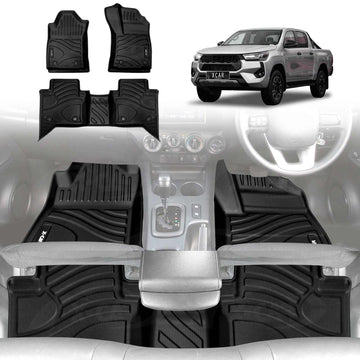 3D Floor Mats for Toyota Hilux Dual Cab Auto 2016-2025 All-Weather Car Liners