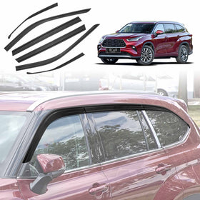 X-CAR weather shields for Toyota Kluger 2021 onwards installed on the car windows.