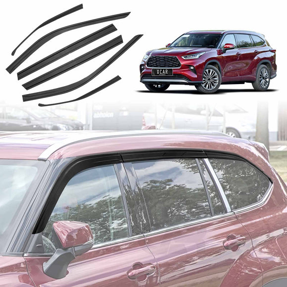 X-CAR weather shields for Toyota Kluger 2021 onwards installed on the car windows.