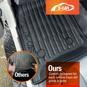 3D Floor Mats for Toyota Landcruiser 70/79/76 Series 2012-Onwards All-Weather Car Liners - 0