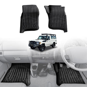 3D Front Floor Mats for Toyota Land Cruiser 78 Series Troopcarrier 2012-Onwards All-Weather Car Liners