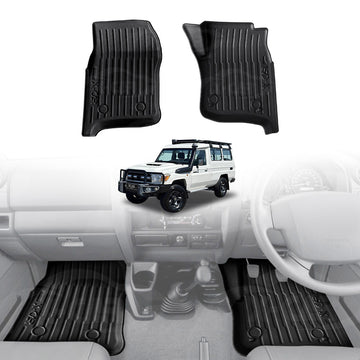 3D Front Floor Mats for Toyota Land Cruiser 78 Series Troopcarrier 2012-Onwards All-Weather Car Liners