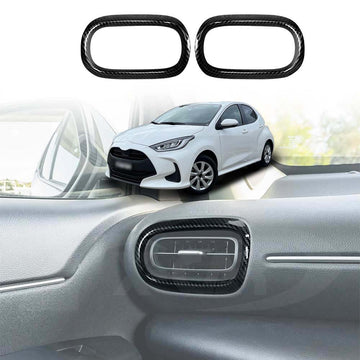 AC Vent Dashboard Frame Panel Trim for Toyota Yaris/Yaris Cross 2020-Onwards Carbon Fiber Style - 0