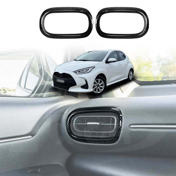 AC Vent Dashboard Frame Panel Trim for Toyota Yaris/Yaris Cross 2020-Onwards Carbon Fiber Style