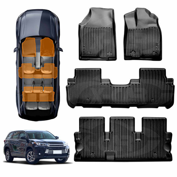 X-CAR 3D all weather floor mats for Toyota Kluger 2014–2021  front and rear set