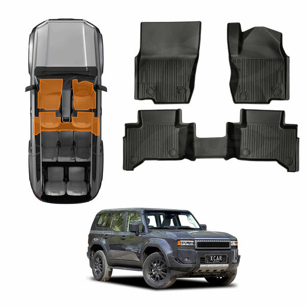 3D Floor Mats for Toyota Prado 250 Series 7-Seater 2024-2025 All-Weather Car Liners