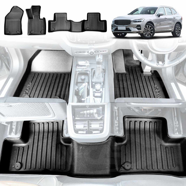 3D Floor Mats for Volvo XC60 2017-2024 All-Weather Floor Liners