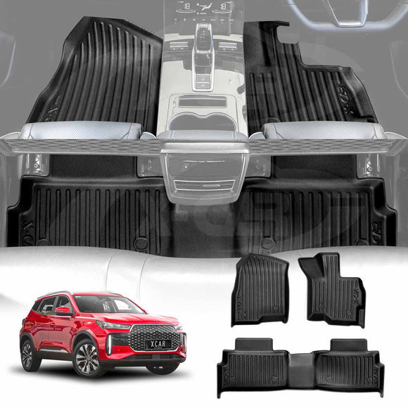 X-CAR 3D floor mats for Chery Tiggo 4 2025-Onwards with full front and rear all-weather liner set