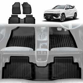 X-CAR Hyundai Kona 2023 onwards 3D all weather floor mats front and rear set
