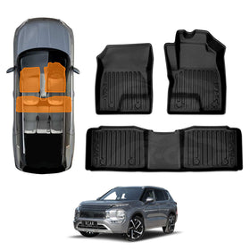 3D Floor Mats for Mitsubishi Outlander ZM Series PHEV 5-Seater 2021-Onwards All-Weather Car Liners