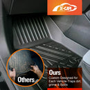 X-CAR 3D all-weather car floor mats for Mitsubishi Triton MQ MR 2015-2024 installed in a Mitsubishi Triton single cab front passenger foot well.