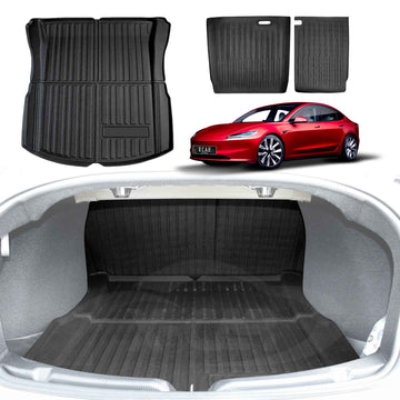 Tesla Model 3 Highland 3D All-Weather Interior Liners for Boot Frunk Cargo Mats 2023-Onwards