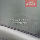 X-CAR Hyundai Kona 2017-2023 car sunshades installed in rear window.